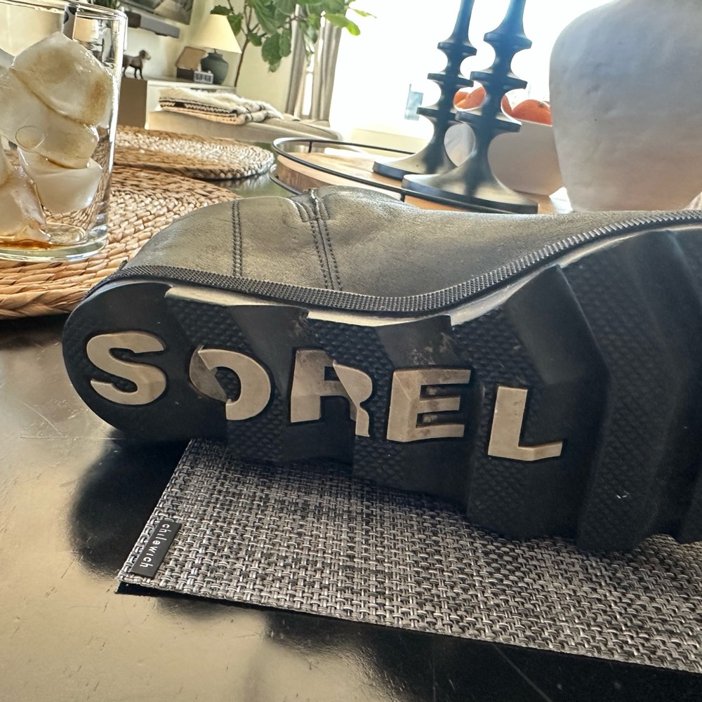 Sorel Black Wedge Boots with Zipper - Picture 4 of 6